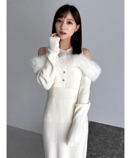 dazzlin（ダズリン） ワンピース オフショルファードッキングニット