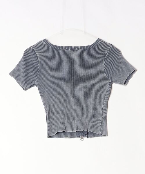 「GYDA」 半袖ニット FREE ネイビー レディース_画像2