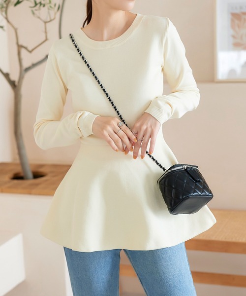 「KOBE LETTUCE」 長袖ニット M ホワイト×ブラック レディース_画像3