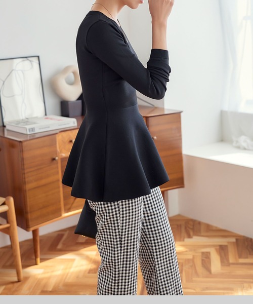 「KOBE LETTUCE」 長袖ニット M ホワイト×ブラック レディース_画像5