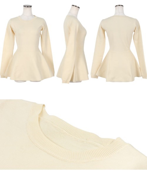 「KOBE LETTUCE」 長袖ニット M ホワイト×ブラック レディース_画像6