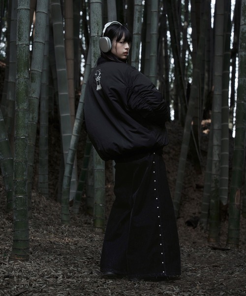 狐独 ブルゾン アウター ファイヤーマンバックル刺繍MA-1ジャケット