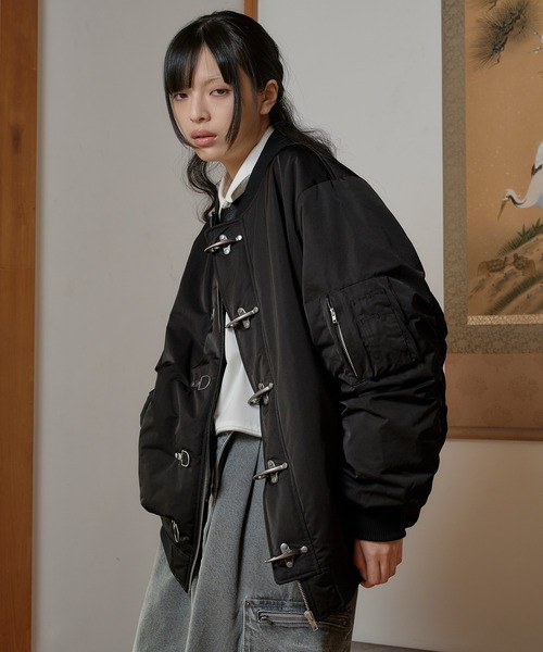 ジャケット・アウター kudos 21ss MA-1 狐独 ブルゾン アウター ファイヤーマンバックル刺繍MA-1ジャケット