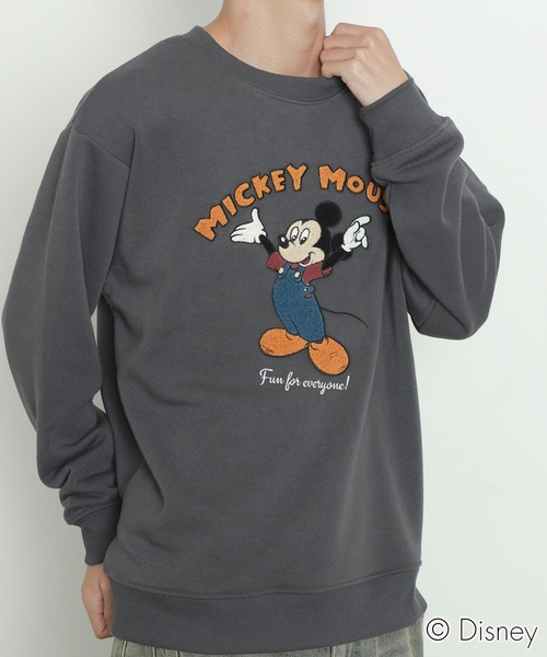 Disney（ディズニー） トレーナー スウェット ∴WEGO/MICKEYサガラ刺繍