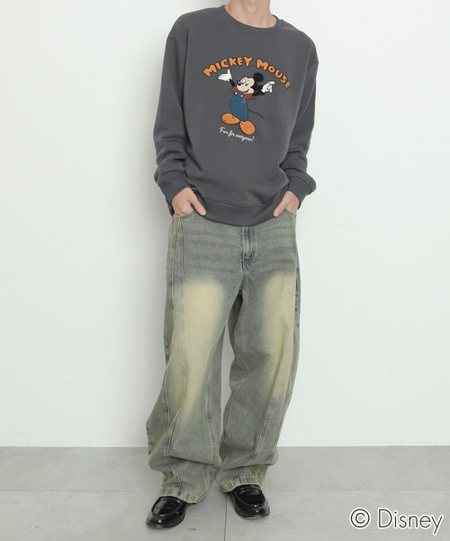 Disney（ディズニー） トレーナー スウェット ∴WEGO/MICKEYサガラ刺繍