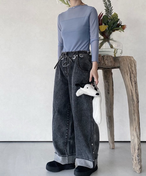 「musubore」 長袖カットソー FREE ブルー レディース_画像4