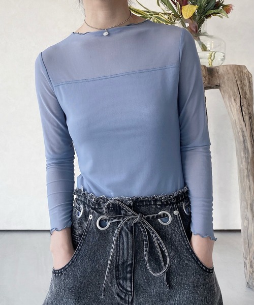 「musubore」 長袖カットソー FREE ブルー レディース_画像5