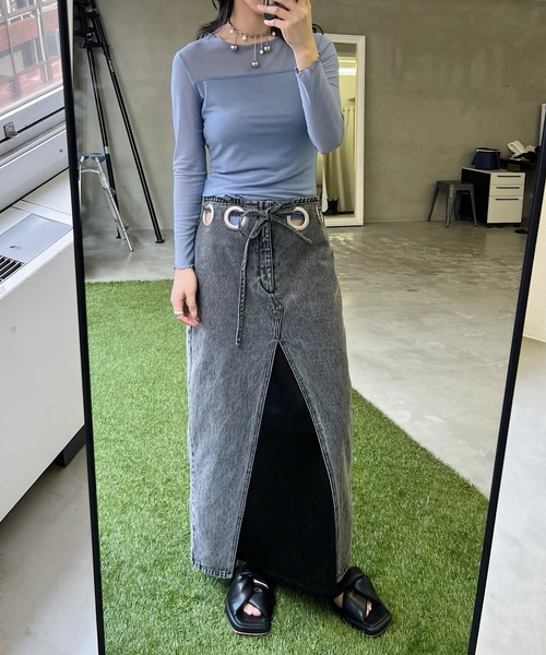 「musubore」 長袖カットソー FREE ブルー レディース_画像7