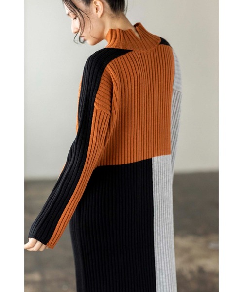 「OSMOSIS」 ニットワンピース ONE SIZE オレンジ レディース_画像7