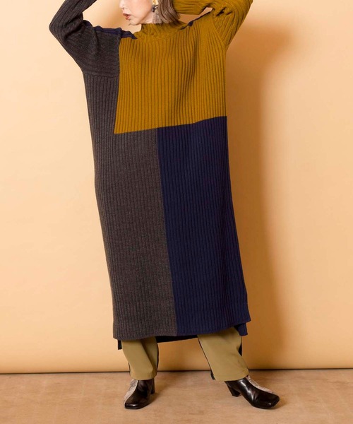 「OSMOSIS」 ニットワンピース ONE SIZE オレンジ レディース_画像8