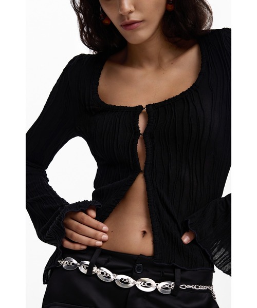 DESIGUAL - 新品✨タグ付き♪定価19,900円　デシグアル　長袖カットソー　　大特価‼️ Desigual（デシグアル） tシャツ レースアップスナップボタン付き