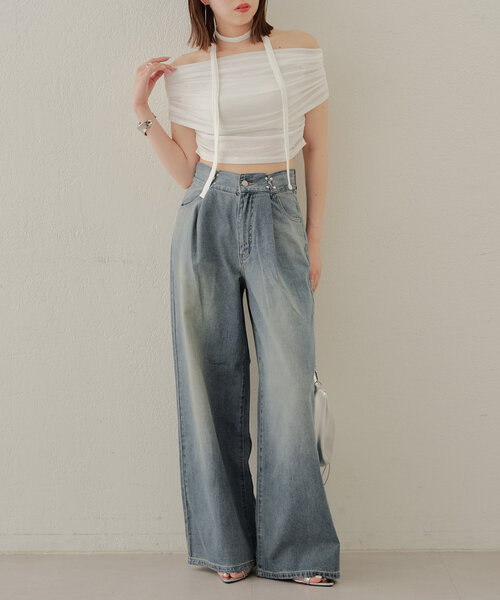 「Chico」 「linnee」デニムパンツ 1 ブルー レディース_画像3