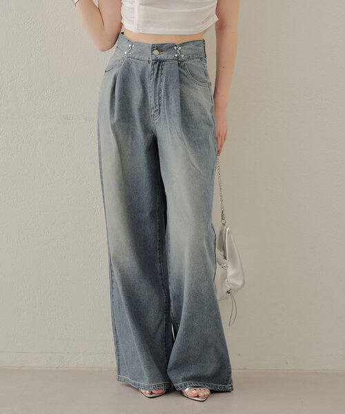 「Chico」 「linnee」デニムパンツ 1 ブルー レディース_画像8