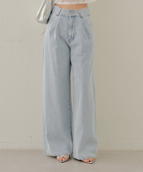 「Chico」 「linnee」デニムパンツ 1 ブルー レディース_画像9