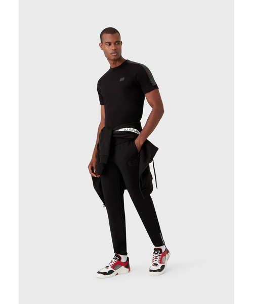 「EMPORIO ARMANI EA7」 半袖Tシャツ SMALL ホワイト メンズ_画像9