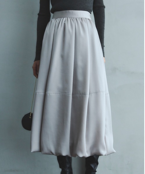 anuans（アニュアンス） スカート アセライクサテンバルーンスカート