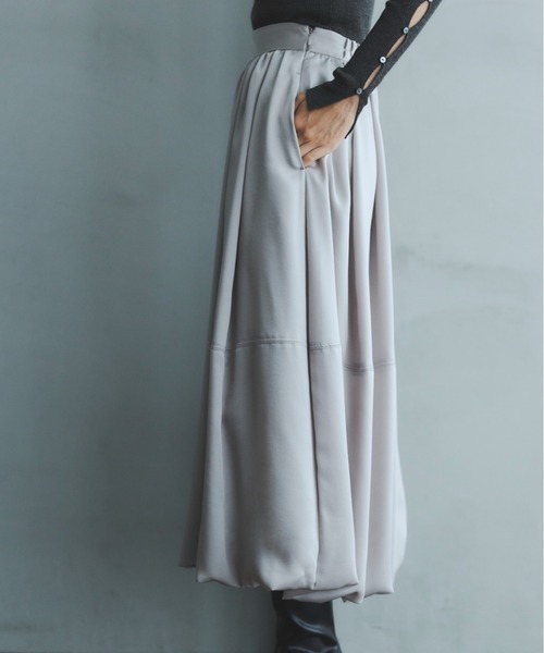 anuans（アニュアンス） スカート アセライクサテンバルーンスカート