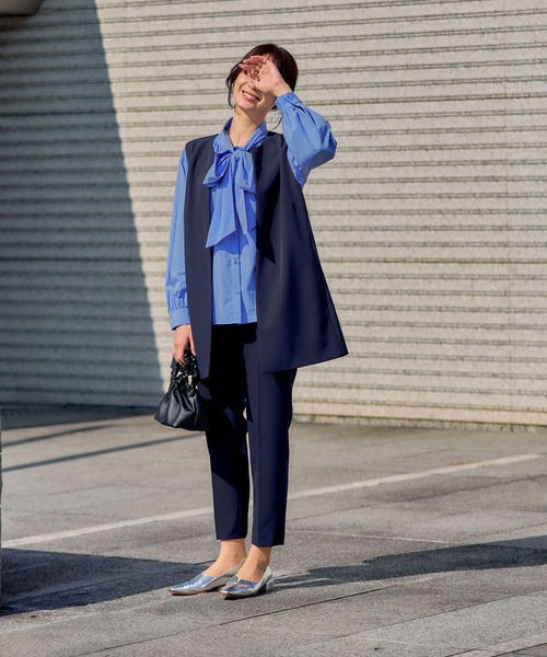 ♡新品タグ付♡ リネンコットンクロス ショートジレ　定価10.8万　24AW CROSS FUNCTION（クロスファンクション） ベスト ジレ 「洗える・シワ