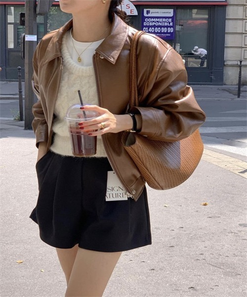 「FREE STYLISTS」 レザージャケット FREE ブラウン レディース_画像8