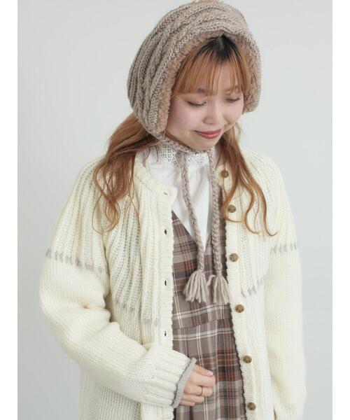 Samansa Mos2（サマンサモスモス） カーディガン ラウンド切替ステッチ