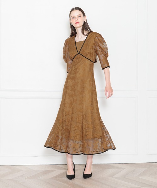 Leja（レジャ） 半袖ワンピース MEDIUM ワインレッド レディース