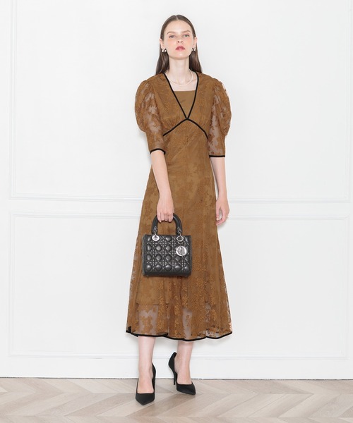 Leja（レジャ） 半袖ワンピース MEDIUM ワインレッド レディース