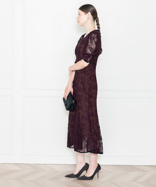 Leja（レジャ） 半袖ワンピース MEDIUM ワインレッド レディース