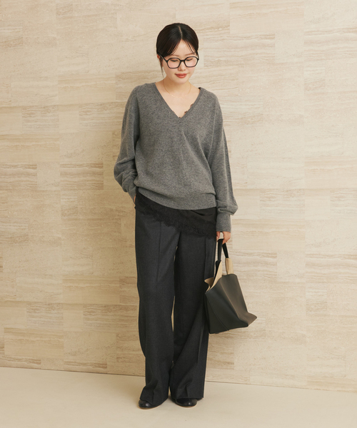 plage（プラージュ） ニット セーター W/CAS Vネックプルオーバー