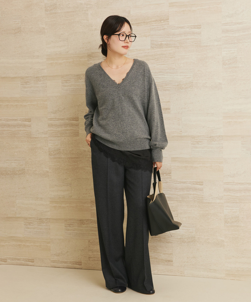 plage（プラージュ） ニット セーター W/CAS Vネックプルオーバー