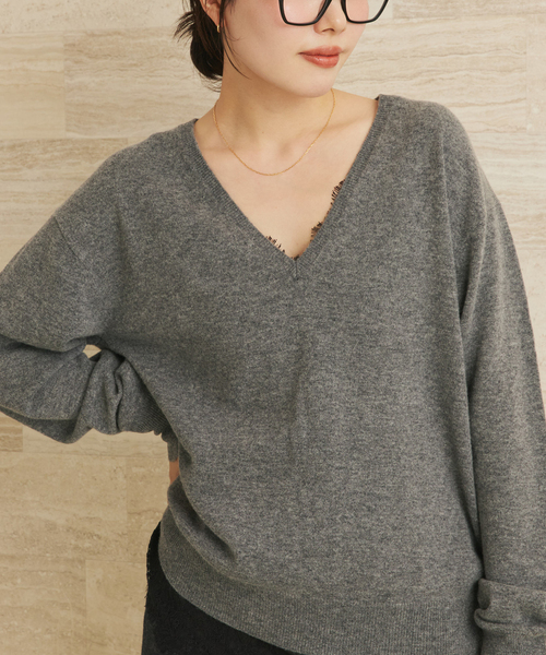 plage（プラージュ） ニット セーター W/CAS Vネックプルオーバー