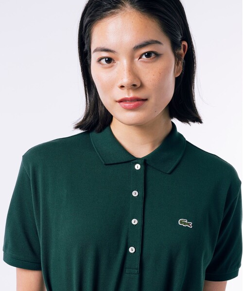「LACOSTE」 半袖ワンピース 38 ネイビー レディースの画像