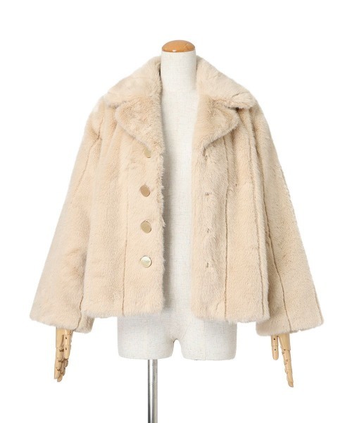 「an another angelus」 ファーコート FREE ライトベージュ レディース_画像4