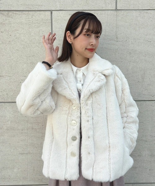 「an another angelus」 ファーコート FREE ライトベージュ レディース_画像7