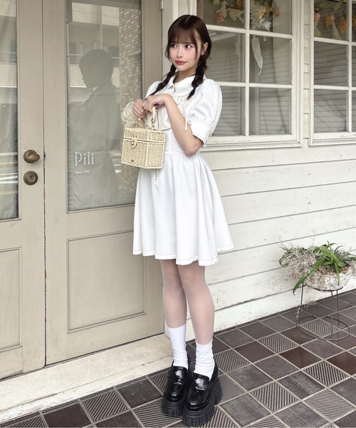 one way（ワンウェイ） ワンピース レイヤードフロントジップ