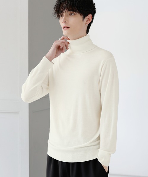 「ASTRONOMY」 タートルネックニット L ブラック メンズ_画像2