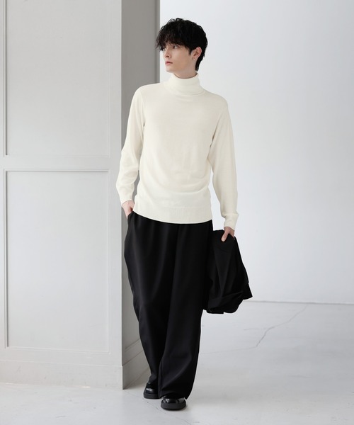 「ASTRONOMY」 タートルネックニット L ブラック メンズ_画像6