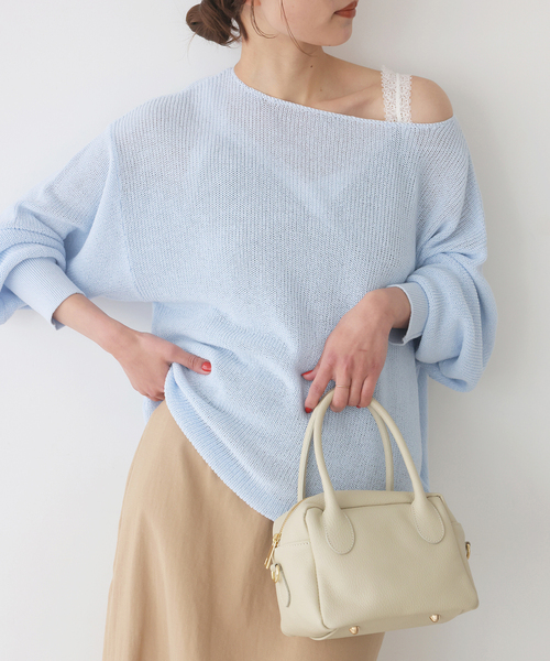 SLOBE IENA（スローブイエナ） ニット セーター 「追加」リネン混畦