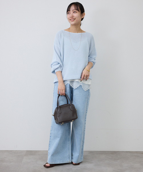 SLOBE IENA（スローブイエナ） ニット セーター 「追加」リネン混畦