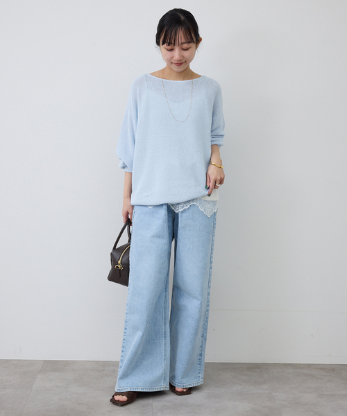 SLOBE IENA（スローブイエナ） ニット セーター 「追加」リネン混畦