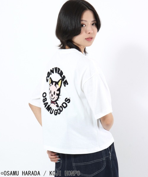 tシャツ 半袖 CONVERSE White×OSAMU GOODSコラボ イラストキャラクター