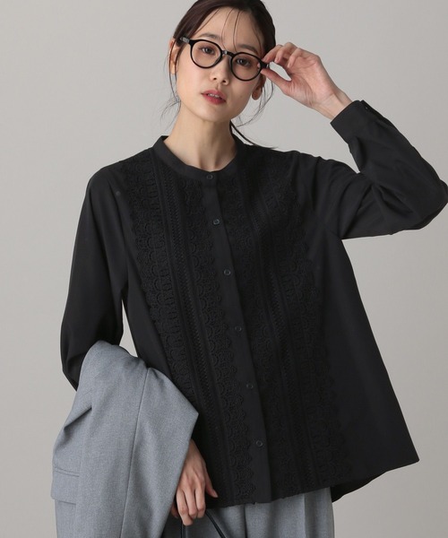 フロントレースシャツ GLOBAL WORK（グローバルワーク） ブラウス シャツ MATINEE LINE