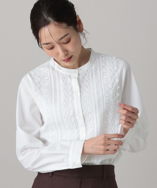 フロントレースシャツ GLOBAL WORK（グローバルワーク） ブラウス シャツ MATINEE LINE