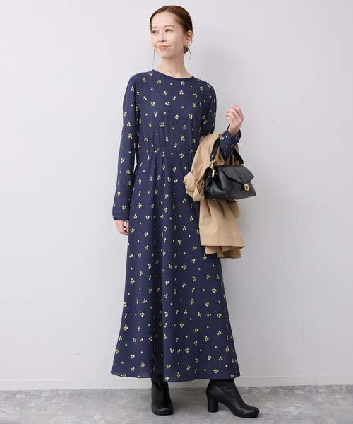 SLOBE IENA（スローブイエナ） ワンピース ドットフラワーバイアス  