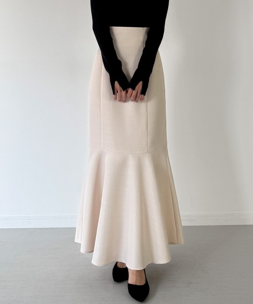 「mipiarl」 スカート LARGE チャコール レディース_画像5