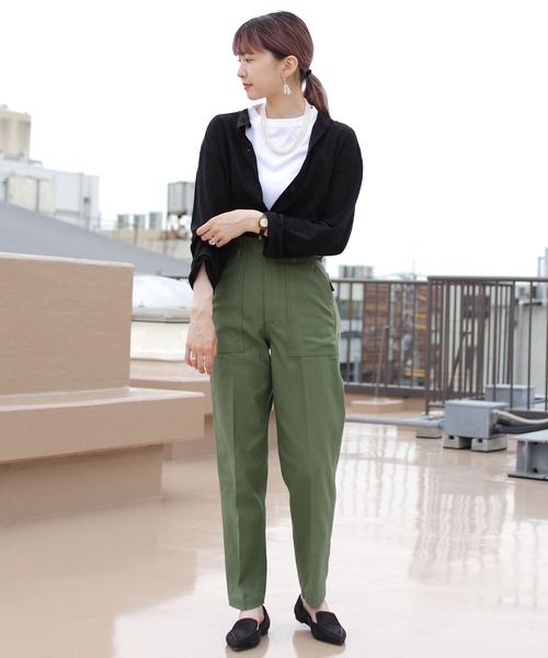 「THE SHINZONE」 パンツ 32 オリーブ レディースの画像