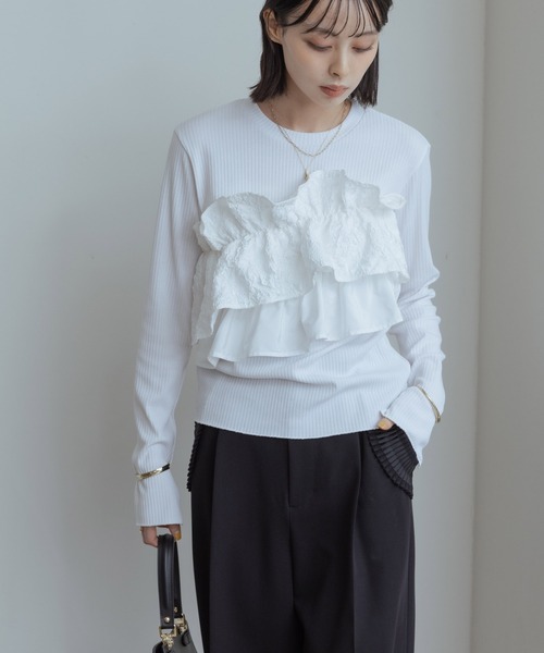 「Eimee Law」 長袖カットソー 38 オフホワイト レディースの画像