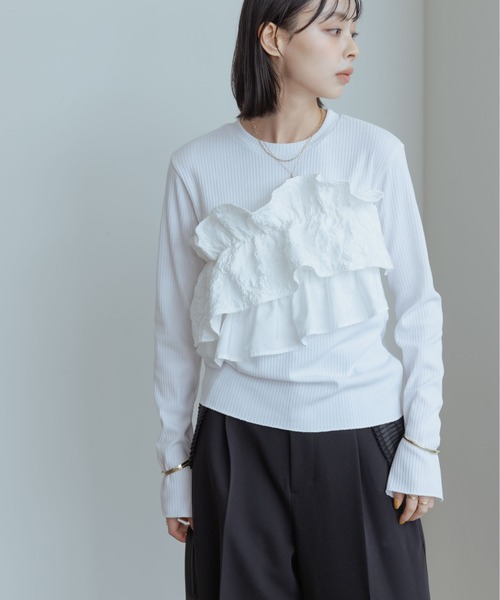 「Eimee Law」 長袖カットソー 38 オフホワイト レディースの画像