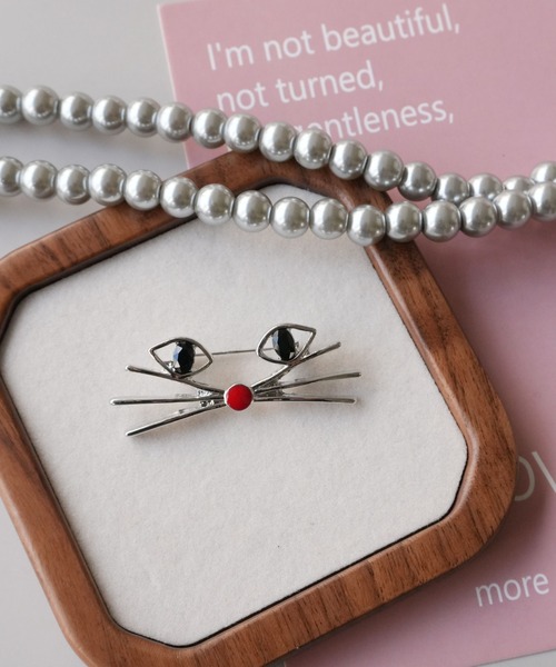 ブローチ 「 ammy. / エイミードット 」 キャットフェイス モチーフ 猫