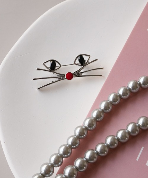 ブローチ 「 ammy. / エイミードット 」 キャットフェイス モチーフ 猫