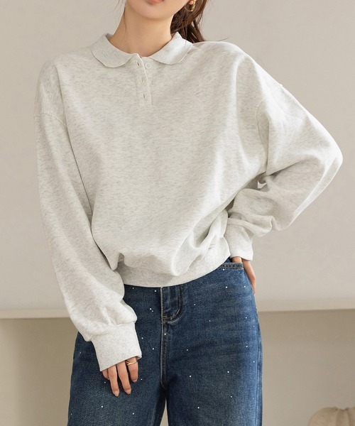 「DAY CLOSET」 スウェットカットソー FREE グレー レディース_画像2